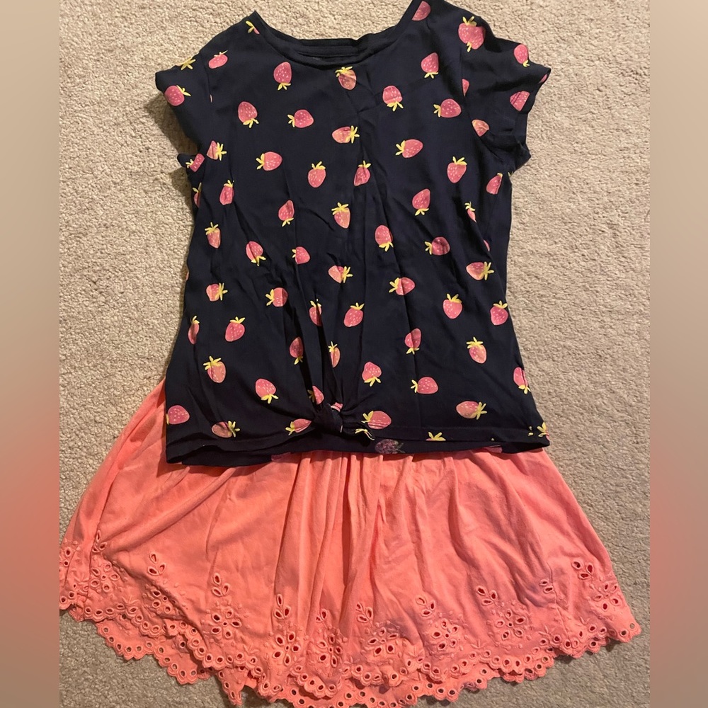 Strawberry Shirt with Eyelet Skort